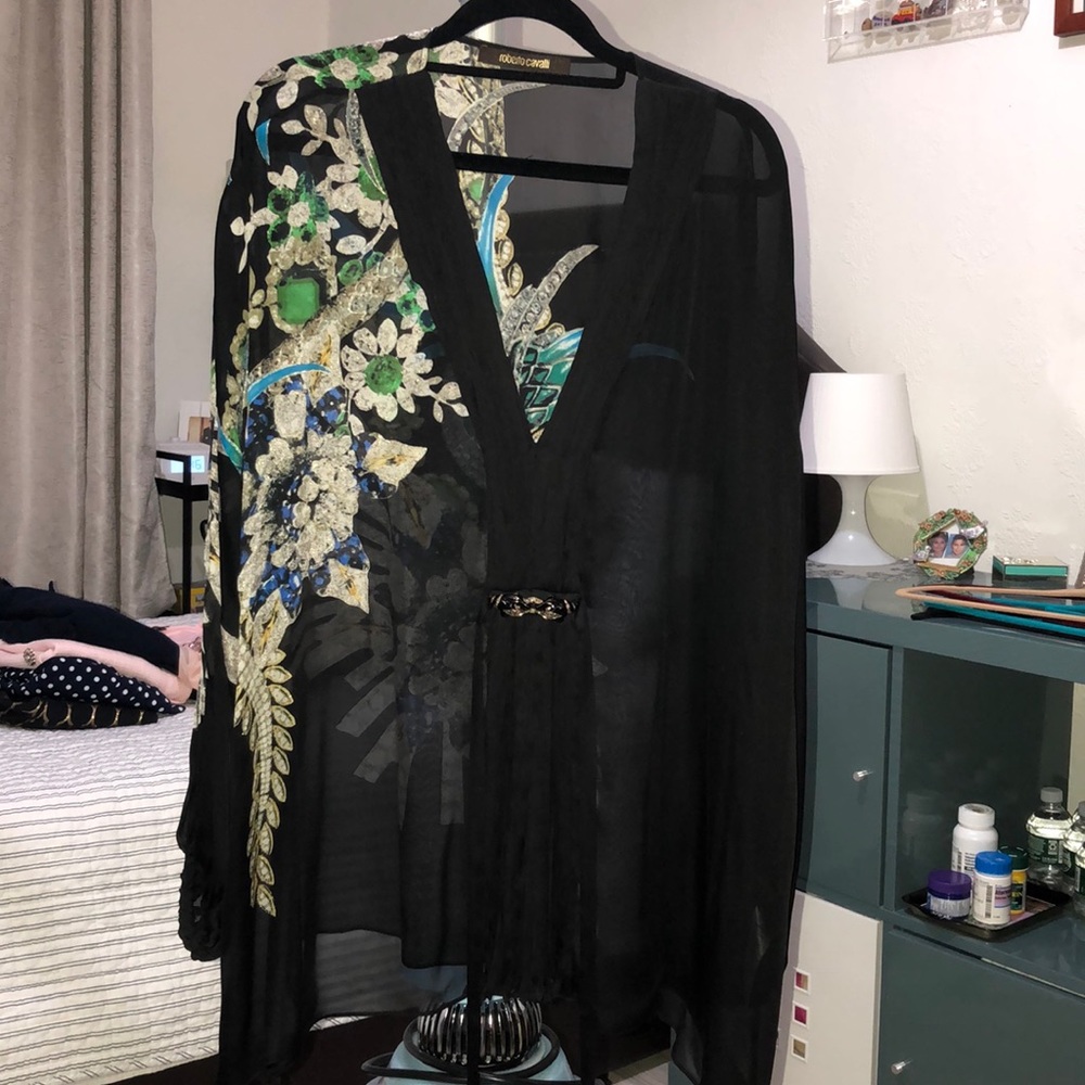 Roberto Cavalli 100% Silk Evening Blouse